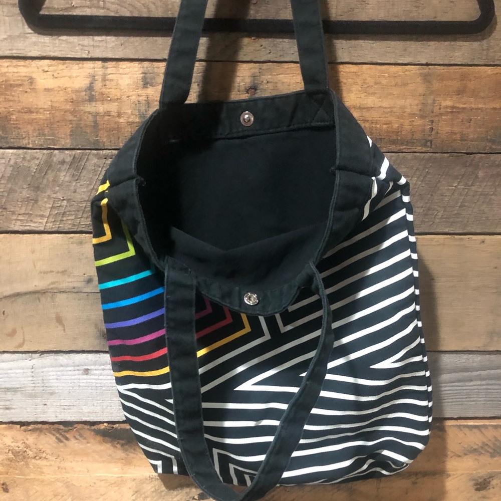 Retro rainbow canvas tote - Picture 3 of 4